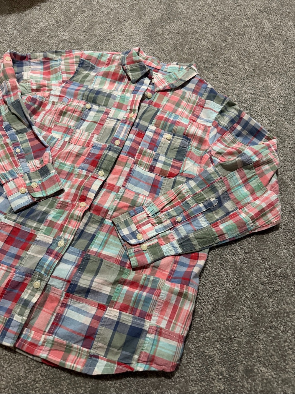 L.L. Bean quilted women’s long sleeve button down shirt classic look medium - Picture 5 of 9